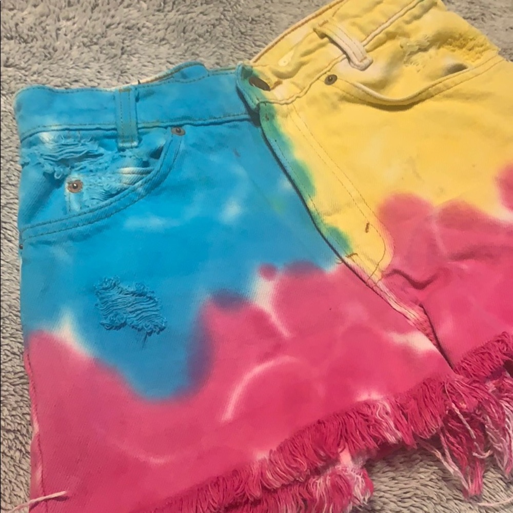 Urban Outfitters Levi tie dye high waisted shorts